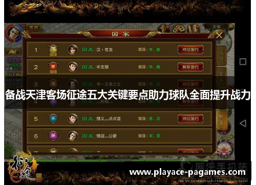 备战天津客场征途五大关键要点助力球队全面提升战力