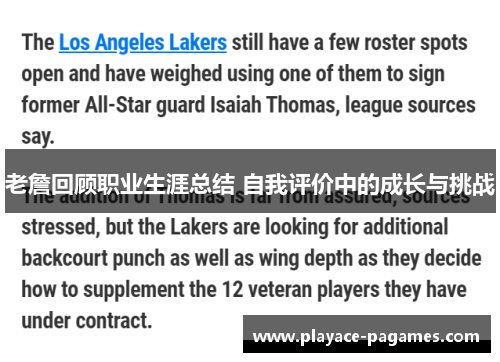 老詹回顾职业生涯总结 自我评价中的成长与挑战 老詹回顾职业生涯总结 自我评价中的成长与挑战